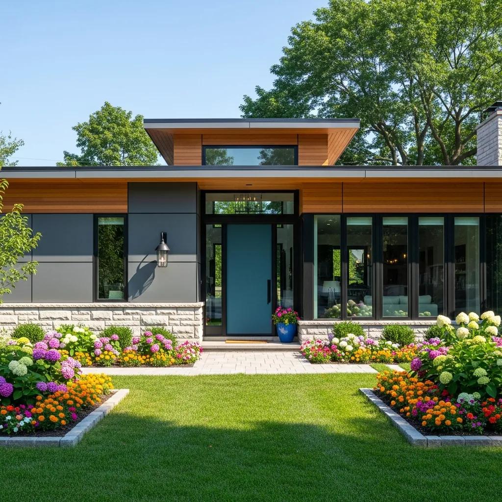 Renovated home exterior with modern design elements enhancing curb appeal