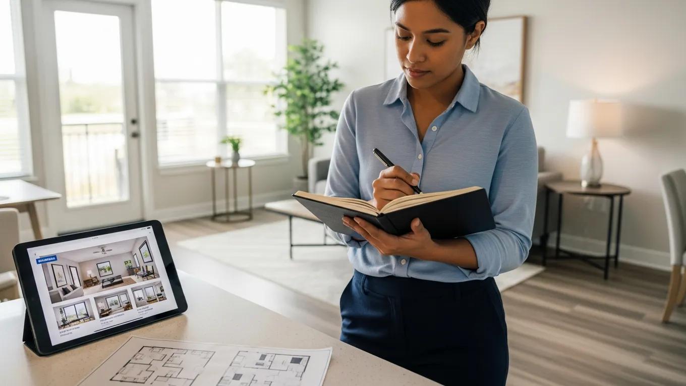 Smart Tips for Finding an Apartment 3 Individual evaluating different apartment options during a rental search